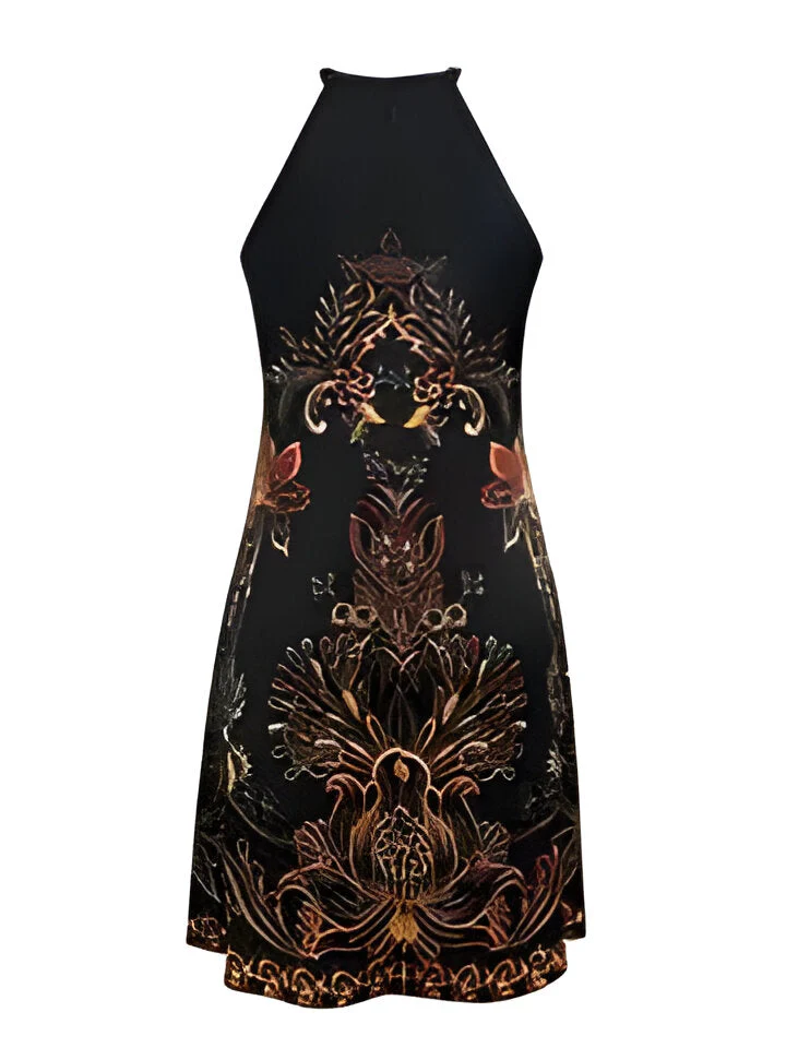 Sophia | Damen Boho Floral Print Halter Kleid - Image 3