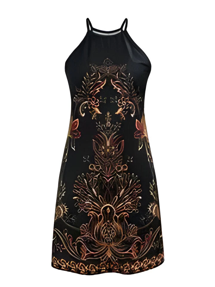 Sophia | Damen Boho Floral Print Halter Kleid - Image 4
