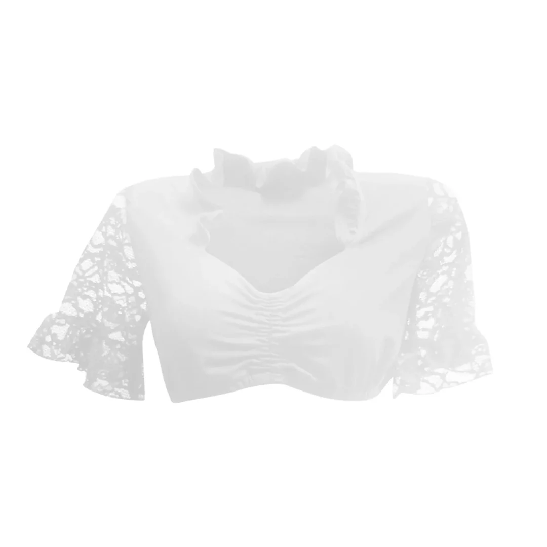 Sophia – Elegante Oktoberfest Bluse mit V Ausschnitt und kurzen Ärmeln - Image 2