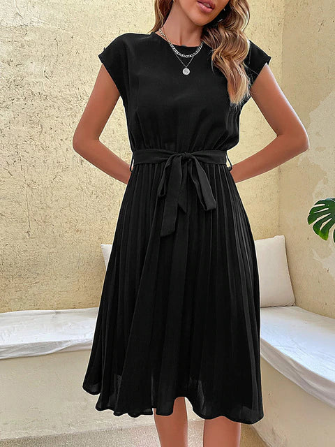 Sophie – Midi Kleid Mit Taillenband Und Fließendem Rock - Image 3