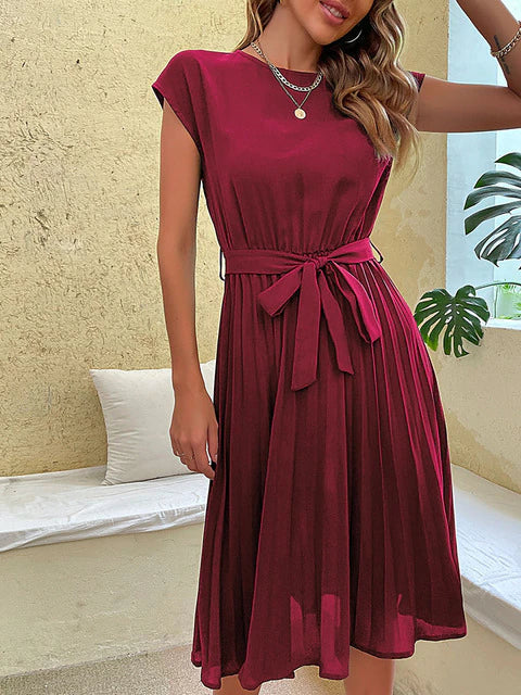 Sophie – Midi Kleid Mit Taillenband Und Fließendem Rock - Image 8