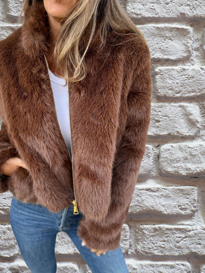 Sophie | Warme Jacke mit Faux Fur Kragen - Image 5