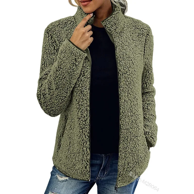 Sophie – Weiche Teddy Damen Übergangsjacke mit Reißverschluss - Image 3