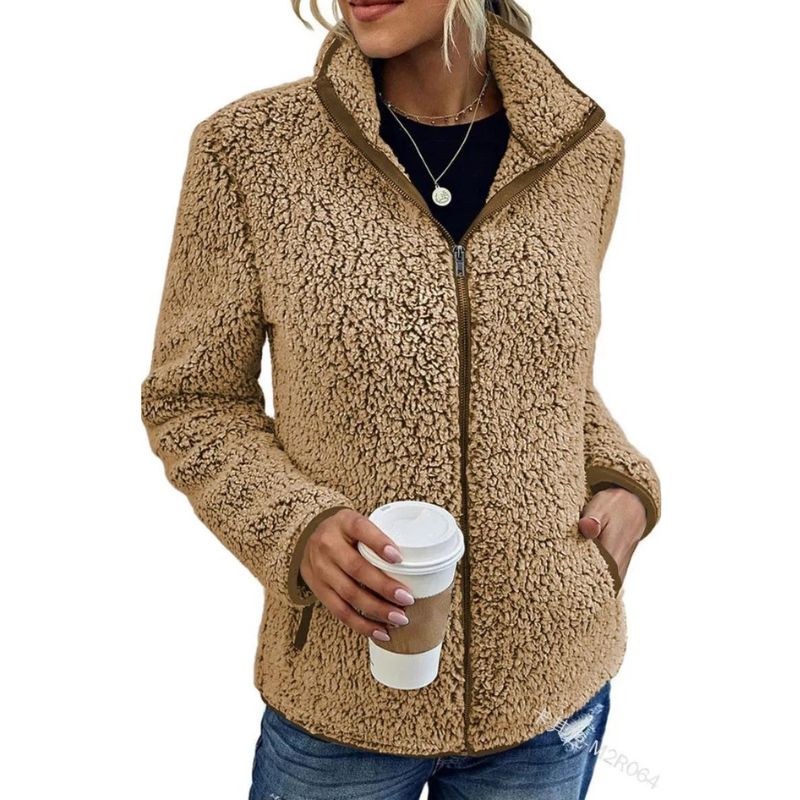 Sophie – Weiche Teddy Damen Übergangsjacke mit Reißverschluss - Image 4