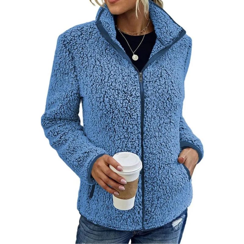 Sophie – Weiche Teddy Damen Übergangsjacke mit Reißverschluss - Image 8