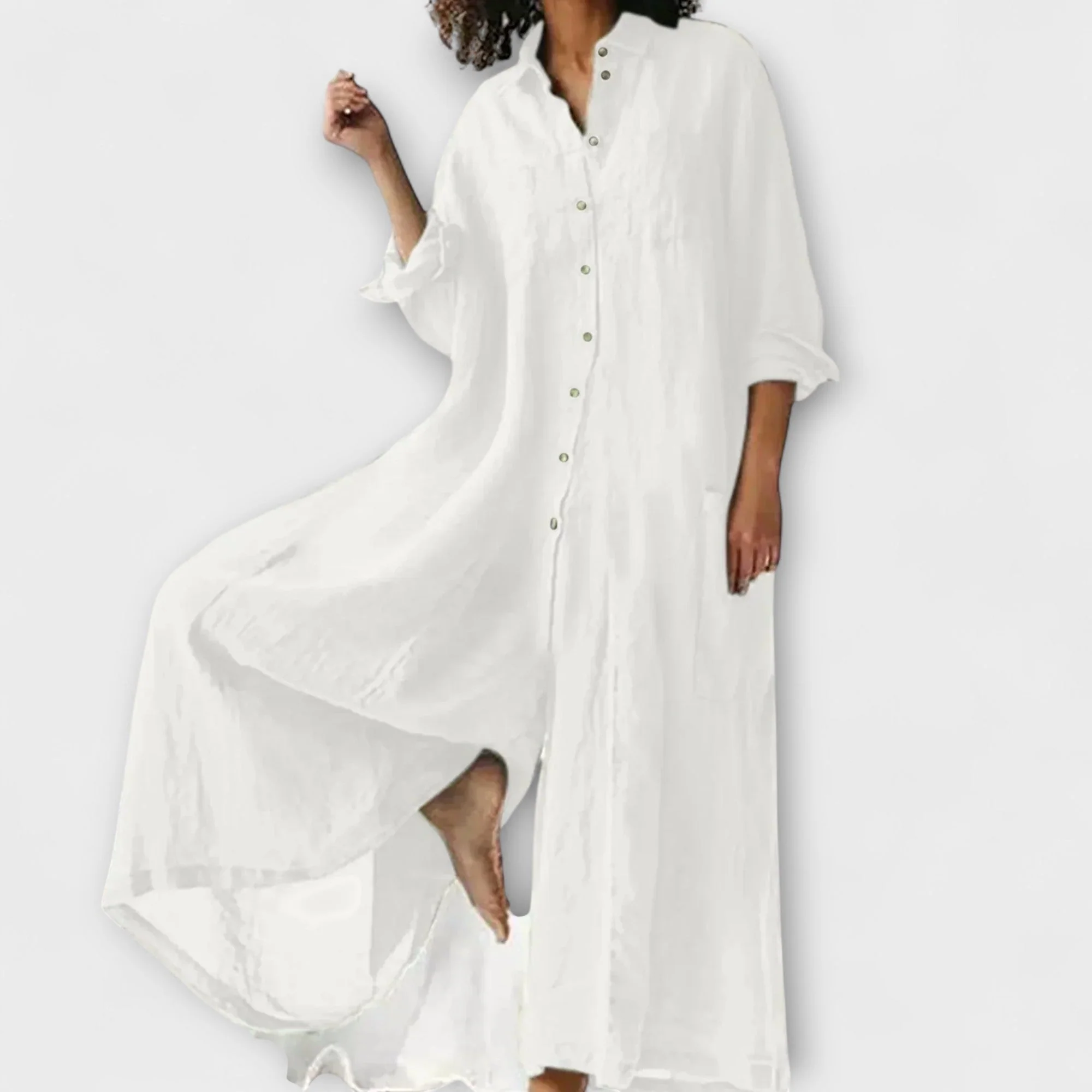Soreya – Weiter Jumpsuit mit Hemdkragen - Image 2