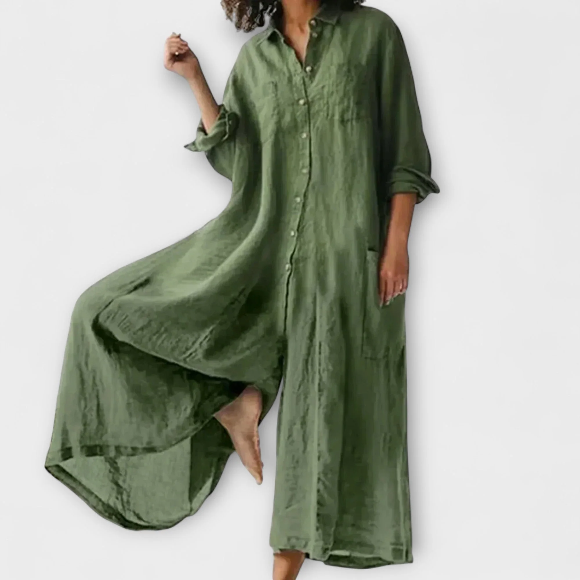 Soreya – Weiter Jumpsuit mit Hemdkragen - Image 5