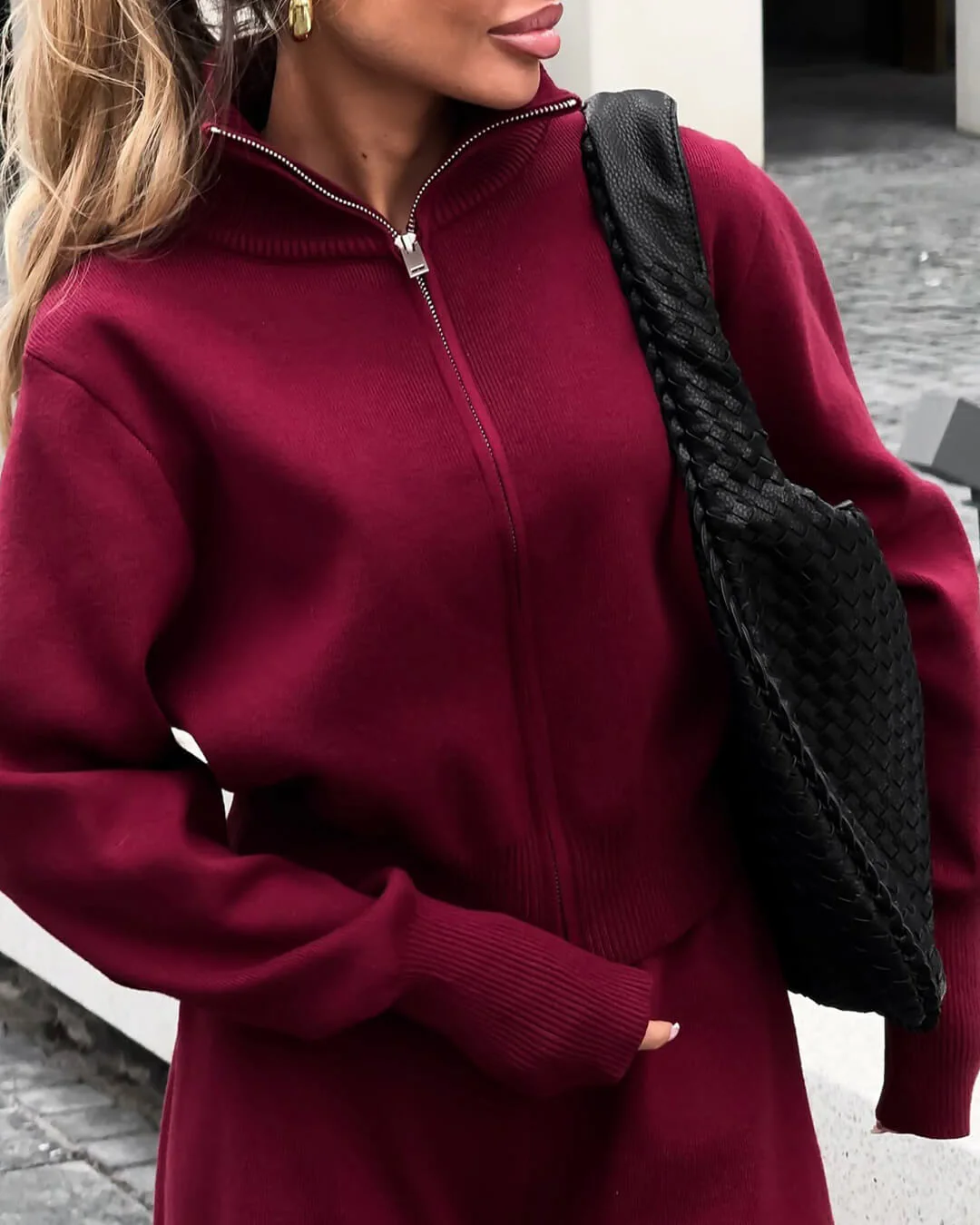 Soria | Damen Strick Set Jacke Mit Reißverschluss - Image 12
