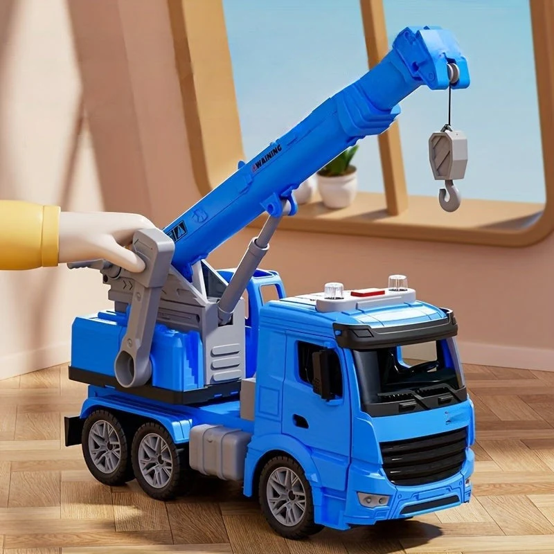 Spielzeug-Baukranwagen – Realistisches Fahrzeug mit Lichtern, Geräuschen und beweglichem Arm für Kinderspielzeit - Image 5