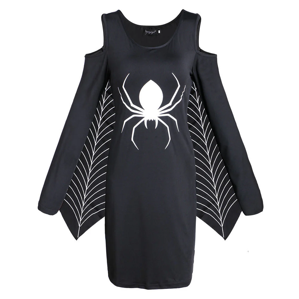 Spinnen Druck Halloween Kostum Kleid | Mini - Image 5