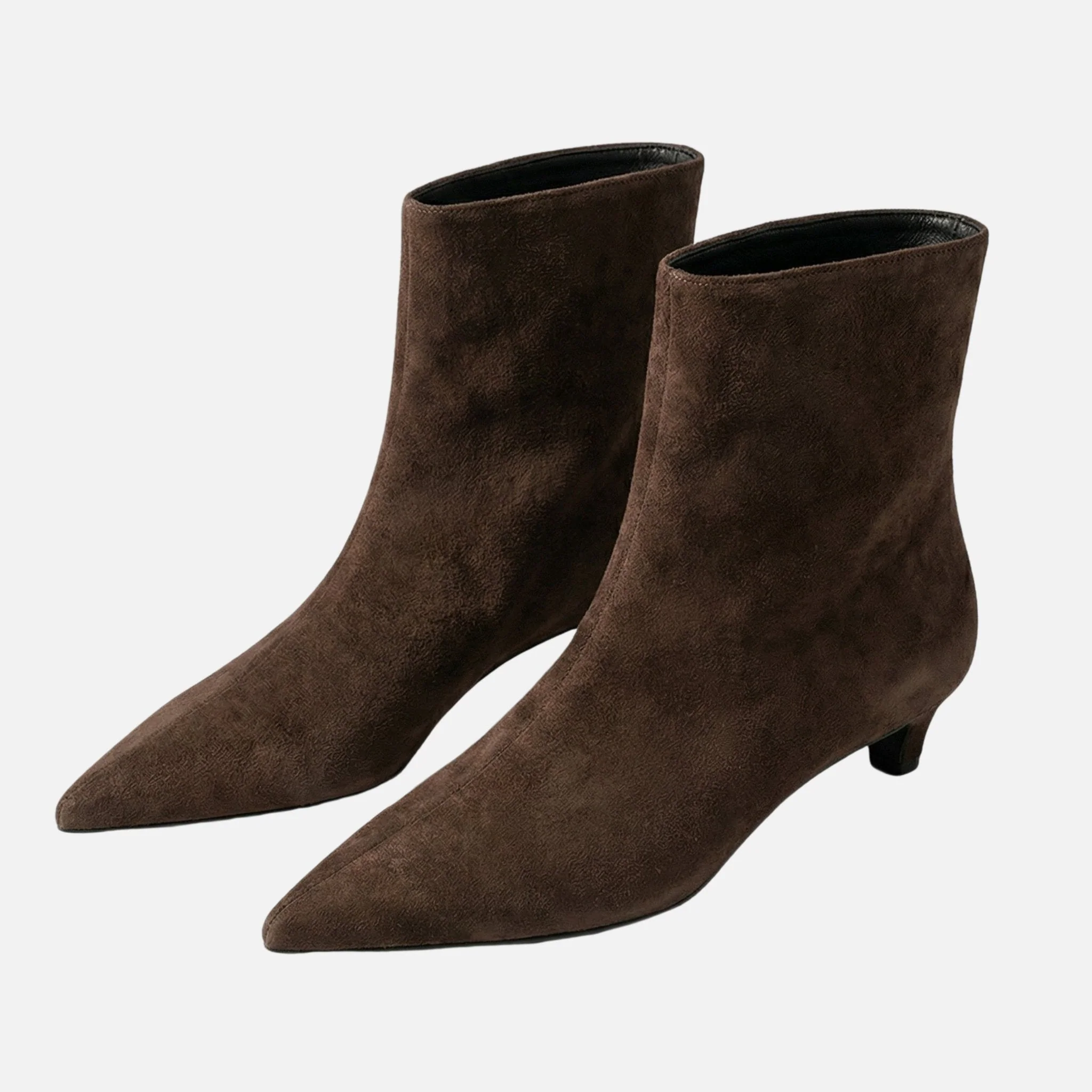 Hannelore | Damen Spitze Wildleder-Stiefeletten Kitten-Absatz – Kitten Heel Stiefeletten - Image 7