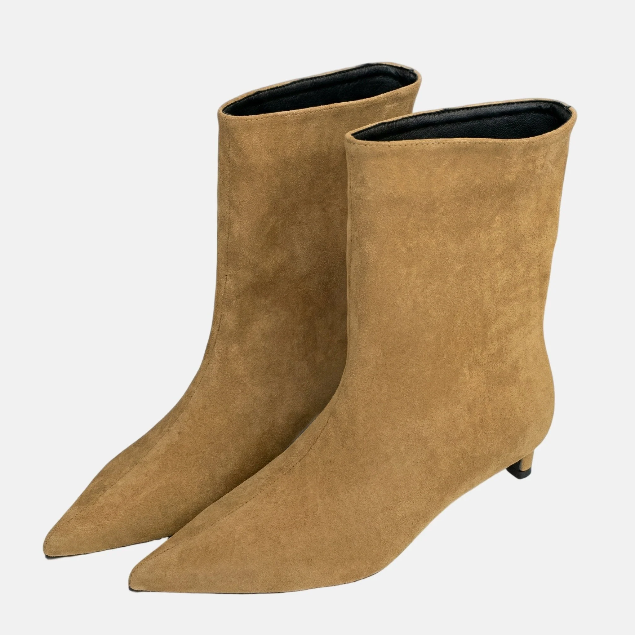 Hannelore | Damen Spitze Wildleder-Stiefeletten Kitten-Absatz – Kitten Heel Stiefeletten - Image 8