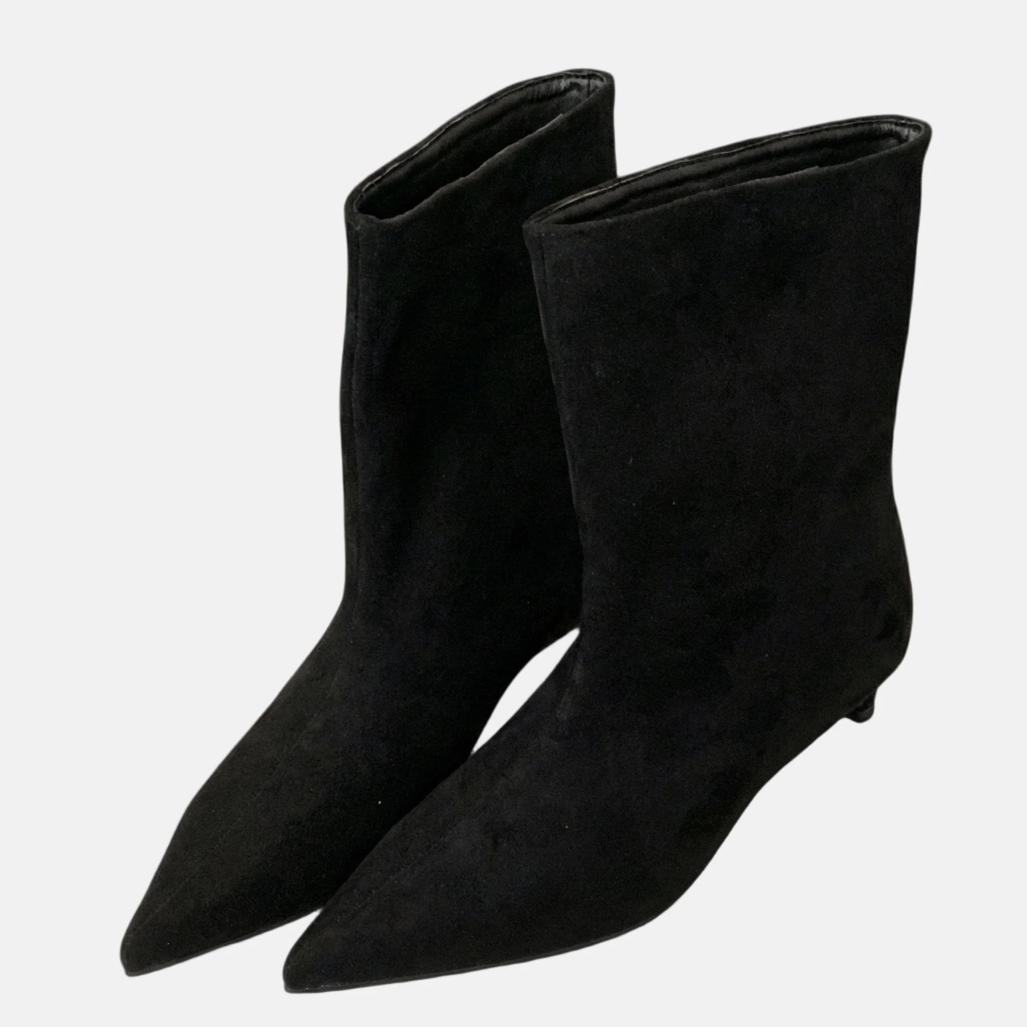 Hannelore | Damen Spitze Wildleder-Stiefeletten Kitten-Absatz – Kitten Heel Stiefeletten - Image 9