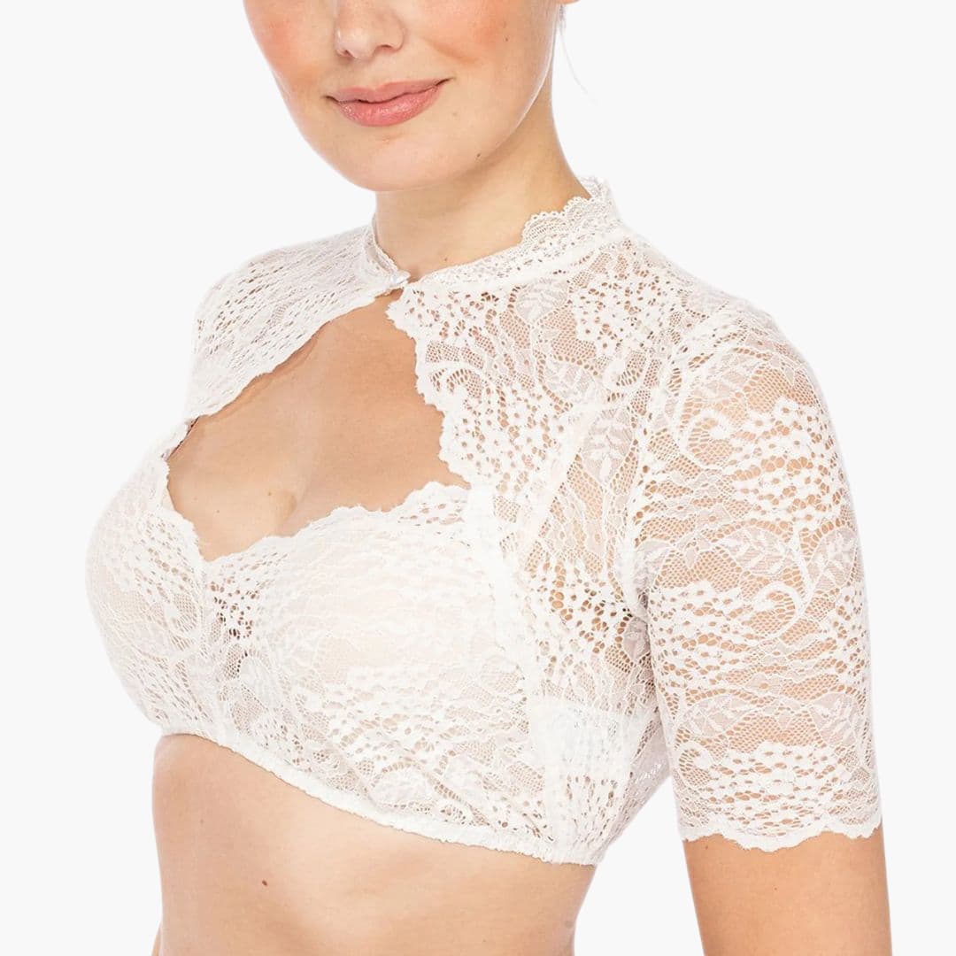 Spitzen Dirndl bluse mit Ausschnitt für Damen - Oktoberfest 2025 - Image 2