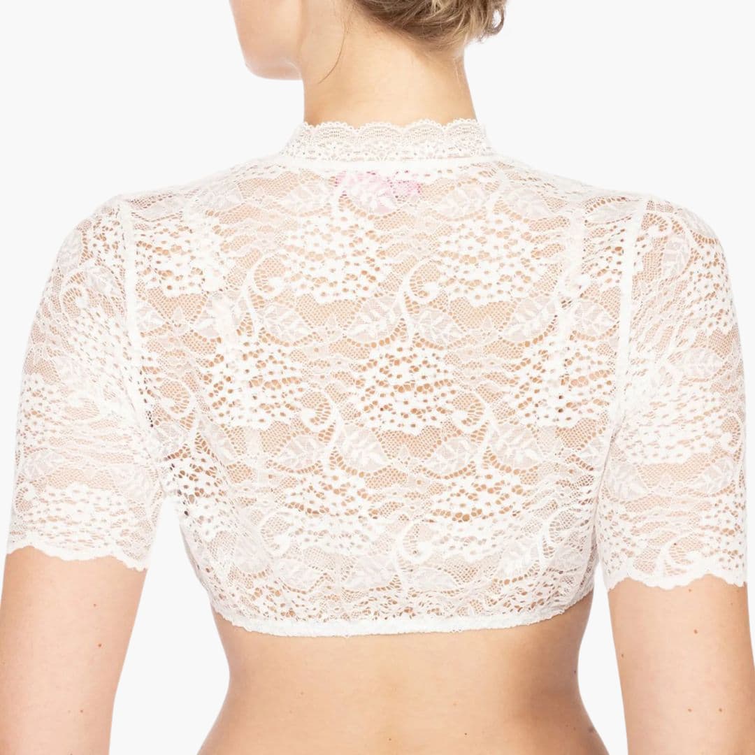 Spitzen Dirndl bluse mit Ausschnitt für Damen - Oktoberfest 2025 - Image 4