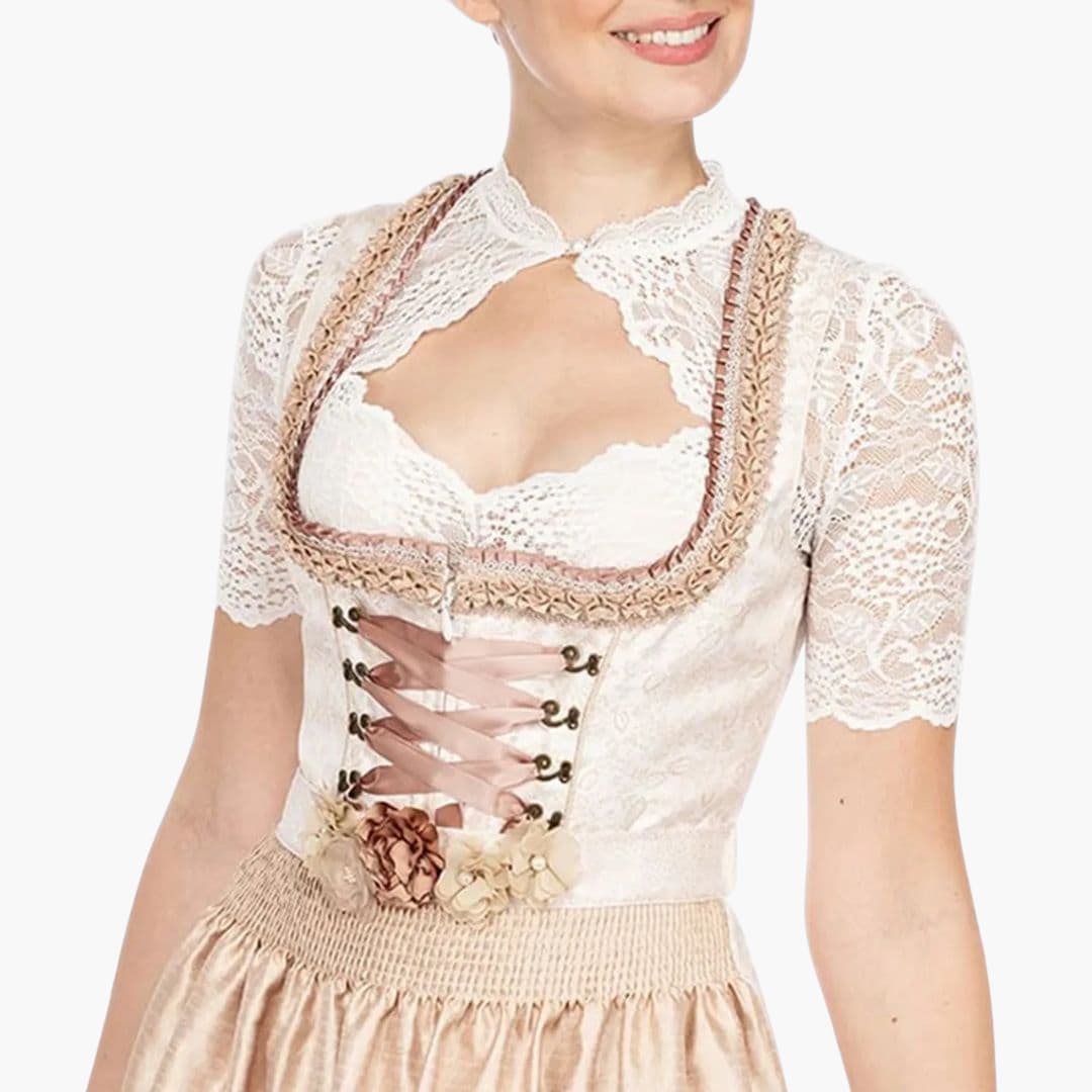 Spitzen Dirndl bluse mit Ausschnitt für Damen - Oktoberfest 2025 - Image 6