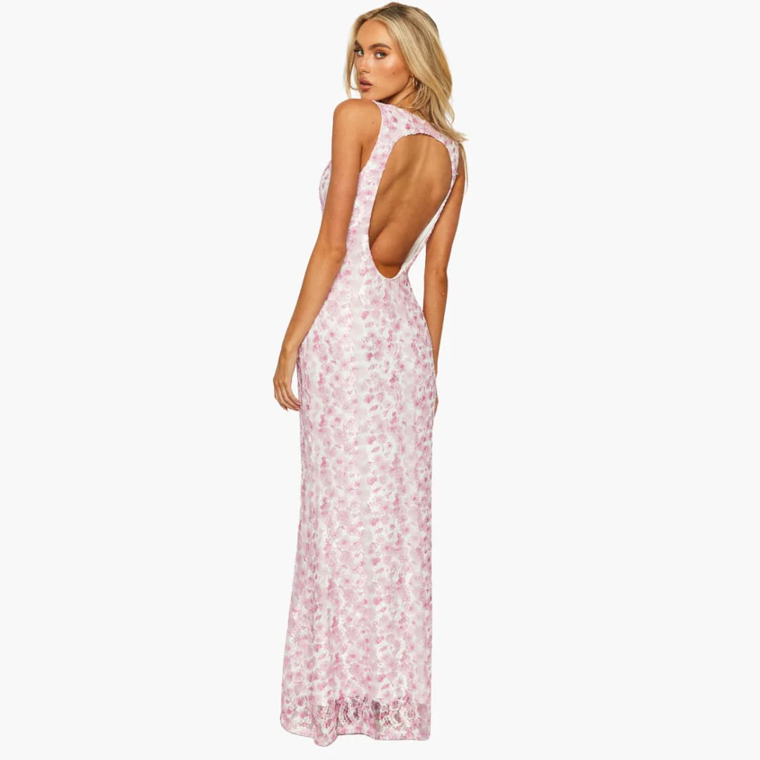 Spitzen-Maxikleid - Damen Stil mit V-Ausschnitt und Eleganz - Image 15
