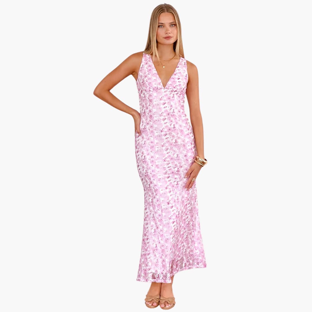 Spitzen-Maxikleid - Damen Stil mit V-Ausschnitt und Eleganz - Image 19