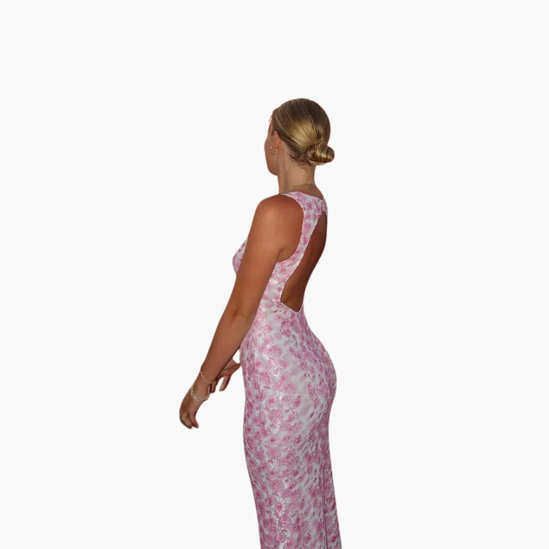 Spitzen-Maxikleid - Damen Stil mit V-Ausschnitt und Eleganz - Image 5