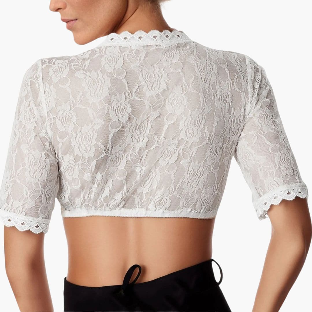 Spitzen V-Ausschnitt Dirndl bluse für Damen - Oktoberfest 2025 - Image 2
