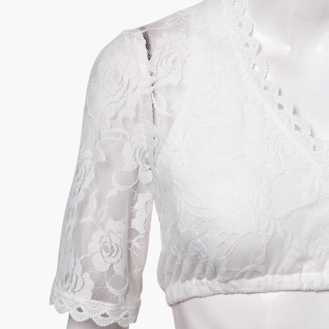 Spitzen V-Ausschnitt Dirndl bluse für Damen - Oktoberfest 2025 - Image 4