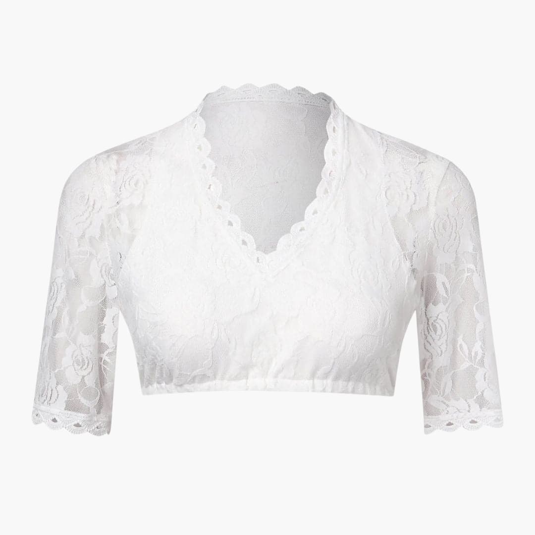 Spitzen V-Ausschnitt Dirndl bluse für Damen - Oktoberfest 2025 - Image 5