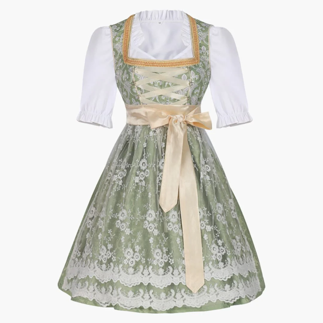 Spitzenakzent Dirndl kleid für Damen - Oktoberfest 2025
