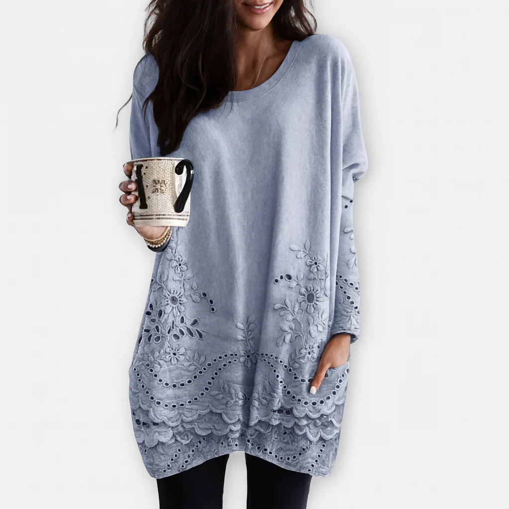 Spitzenhemd-Pullover – Feminine Eleganz mit mühelosem Tragekomfort - Image 2