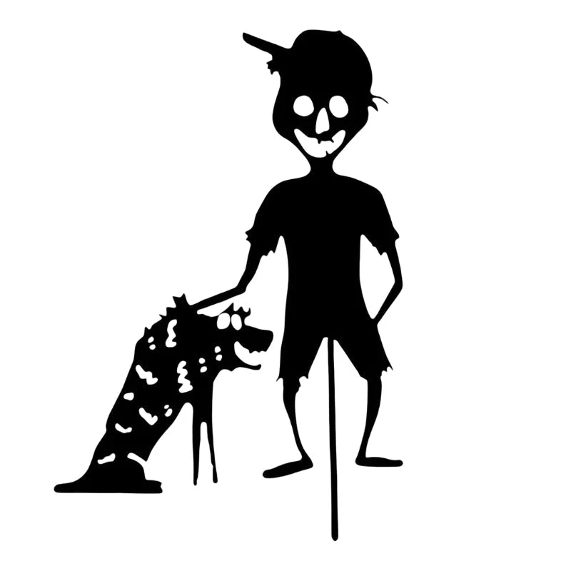 SpookyCharm Personalisierbares Halloween‑Gartenschild mit Figuren – Dekoration für Außenbereiche - Image 4