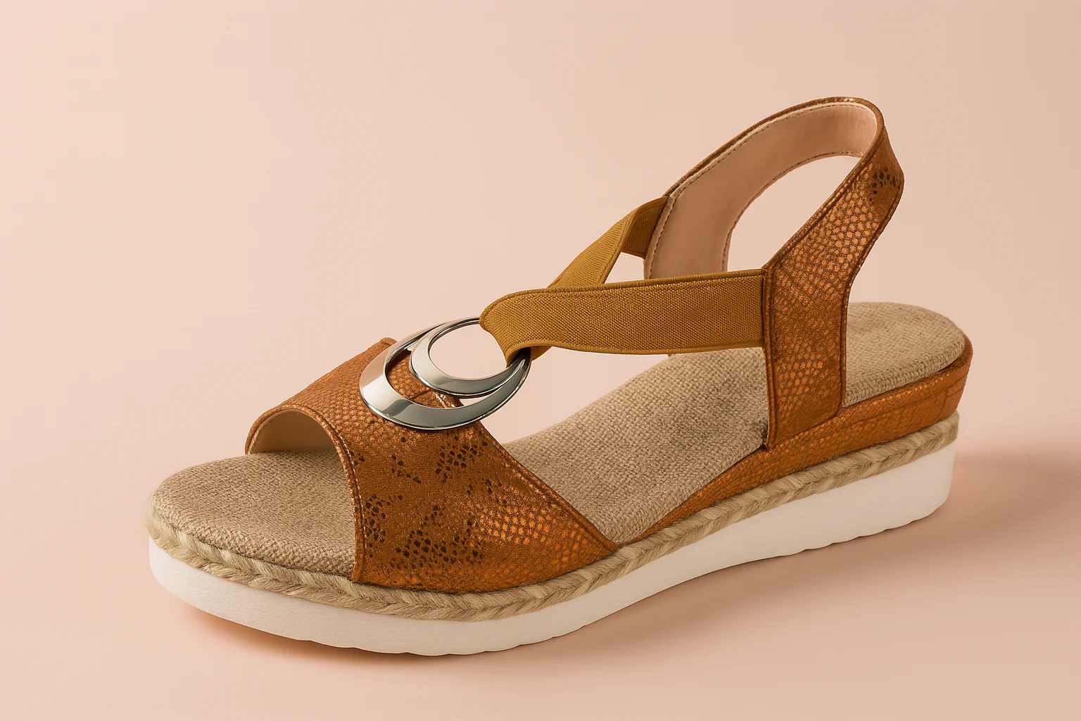 Sportliche Plateau Sandalen Damen mit Modernem Zierring - Stylische Sommerschuhe für Warme Tage - Image 4