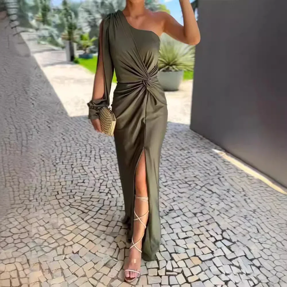 Starlet – Elegantes One-Shoulder-Satinkleid - Image 2