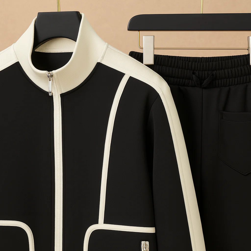 Stefan | Neopren Schwarzer Herren-Tracksuit - Image 2