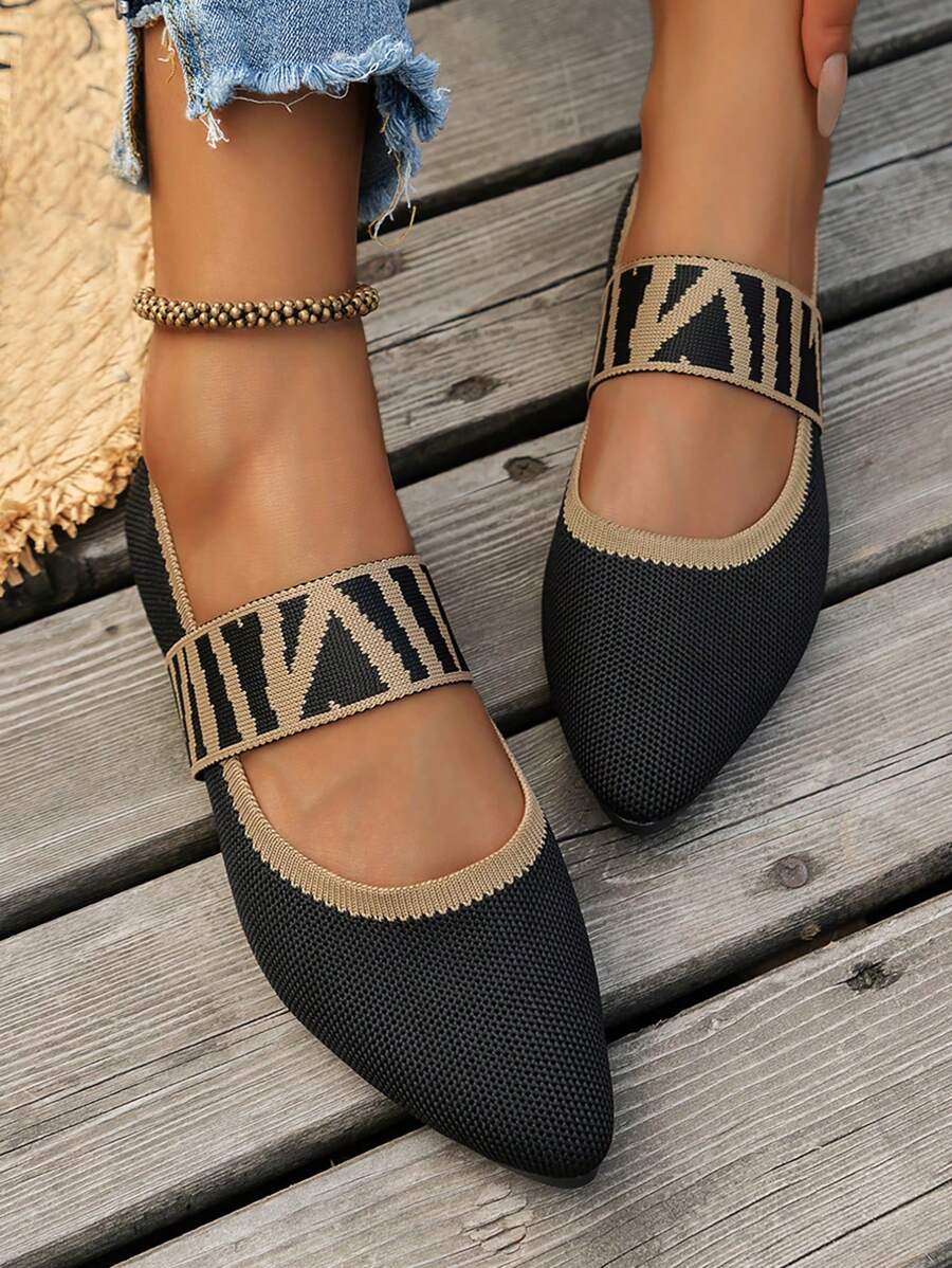 Stefanie – Damen Mary Jane Ballerinas Schwarz Mesh Atmungsaktiv - Image 3