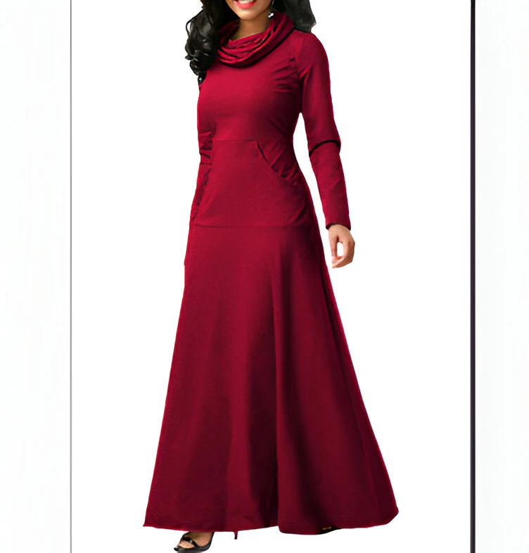 Stefanie | Schickes Herbst- und Winter-Maxikleid mit Langarm - Image 4