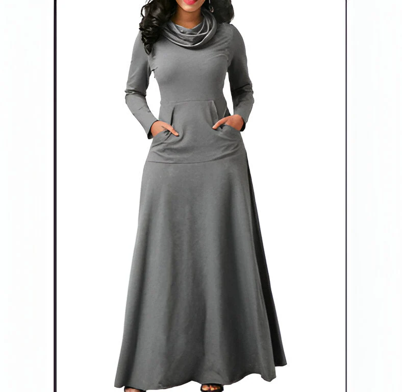 Stefanie | Schickes Herbst- und Winter-Maxikleid mit Langarm - Image 6