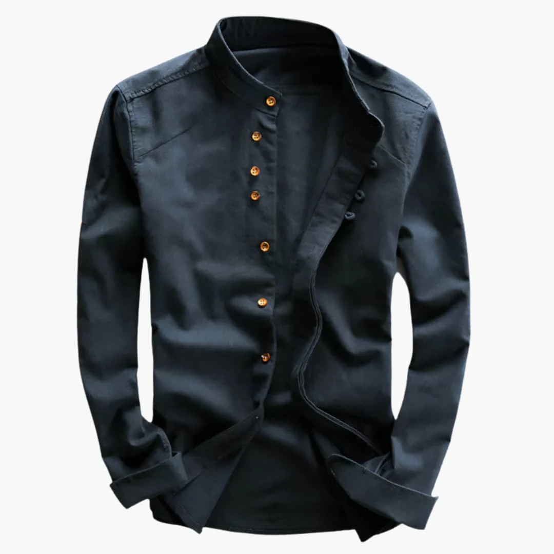 Stehkragen Hemd für Herren - Minimalistisch, Elegant & Casual - Image 3