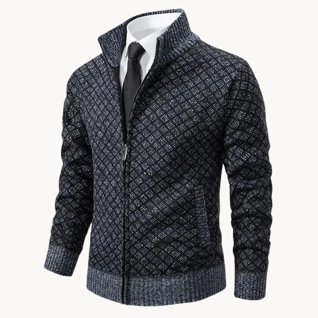 Stehkragen-Strickjacke mit Reißverschluss für Herren - Image 3