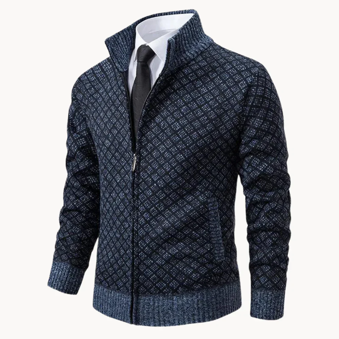 Stehkragen-Strickjacke mit Reißverschluss für Herren - Image 4