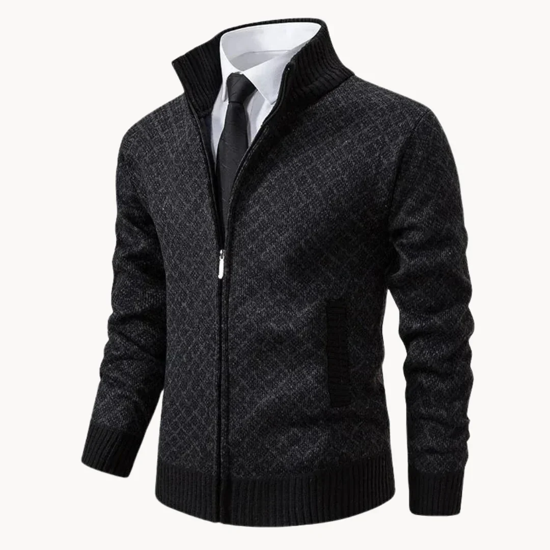 Stehkragen-Strickjacke mit Reißverschluss für Herren - Image 5