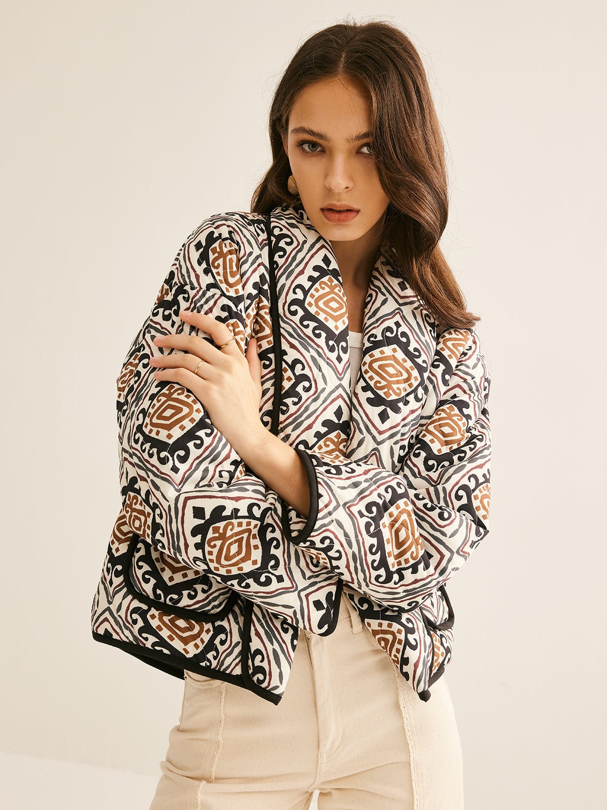 Steppjacke mit Ethno-Muster und Oversized-Schnitt - Image 2