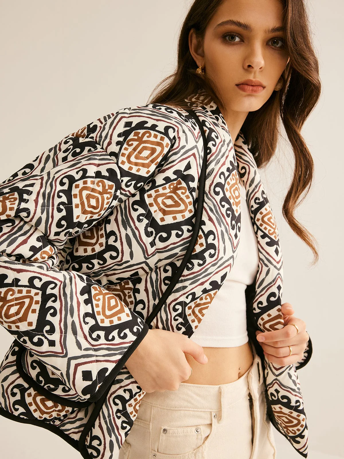 Steppjacke mit Ethno-Muster und Oversized-Schnitt - Image 3