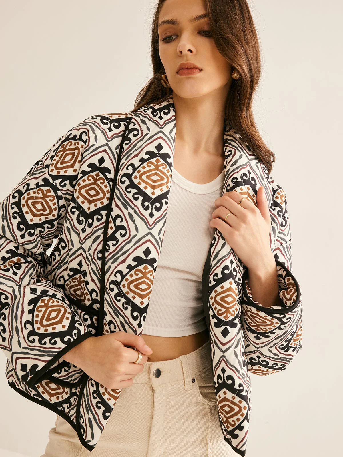 Steppjacke mit Ethno-Muster und Oversized-Schnitt - Image 5