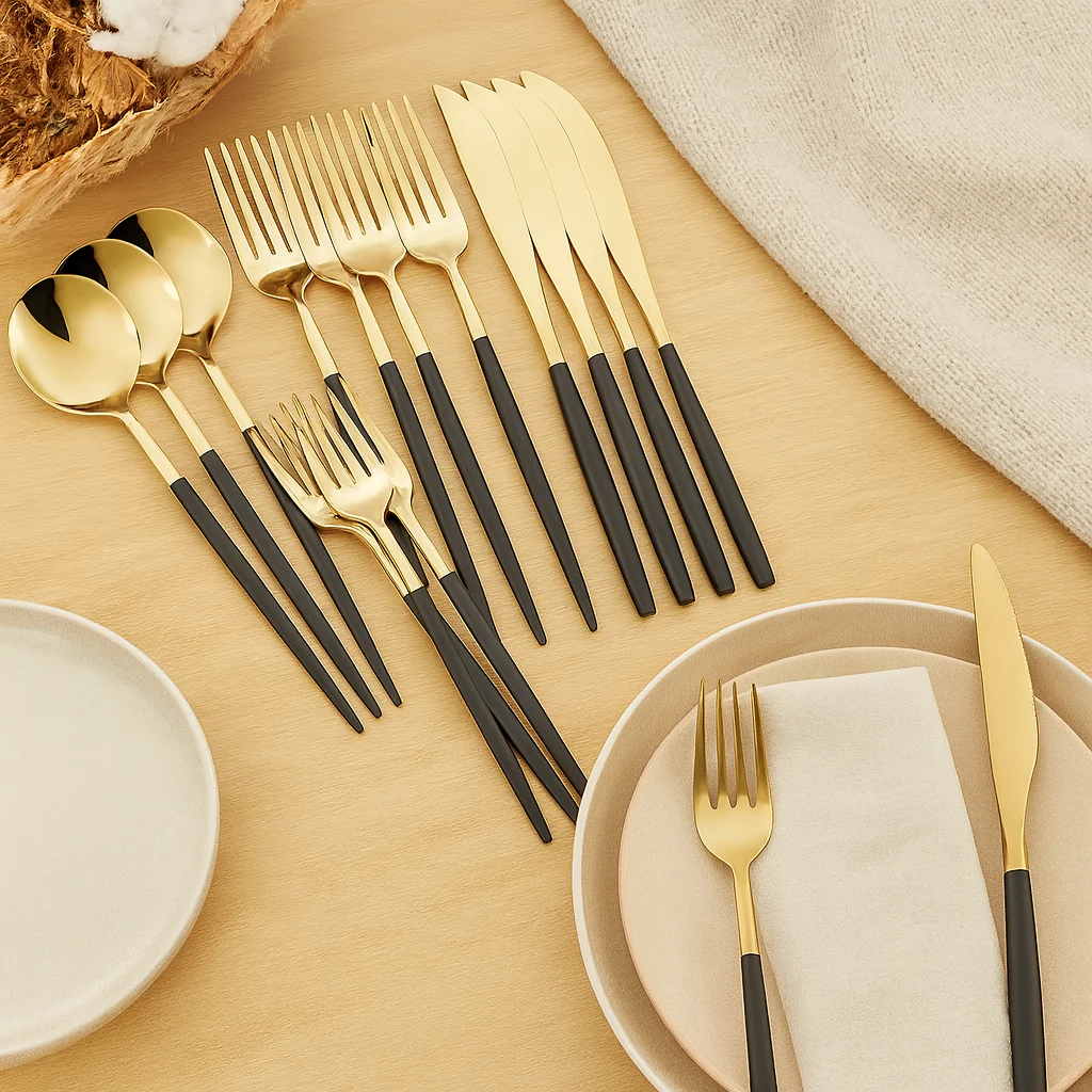 Sterling | 30-teiliges goldenes Edelstahl-Besteckset - Image 4