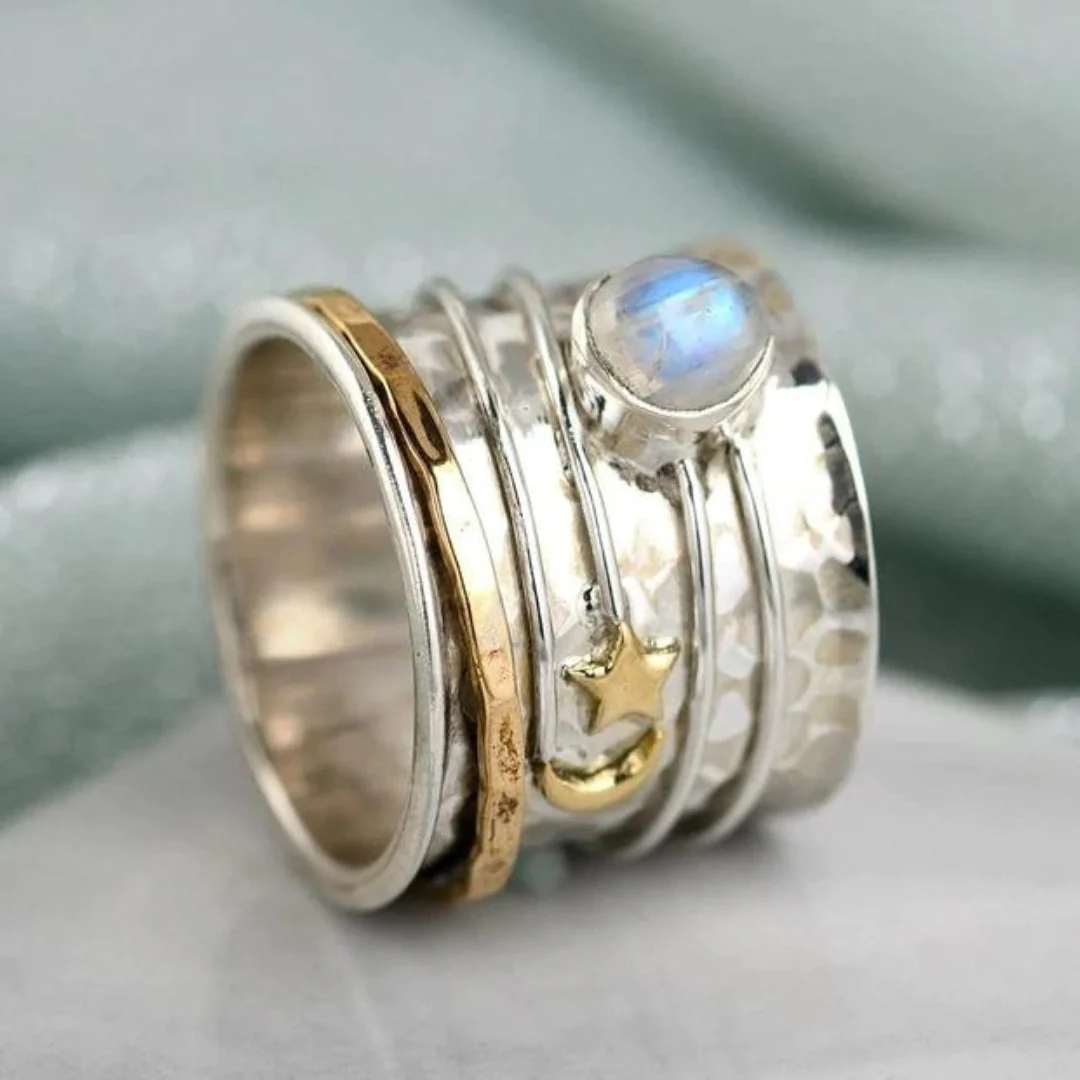 Stern und Mond Mondstein Spinner Ring - Image 2