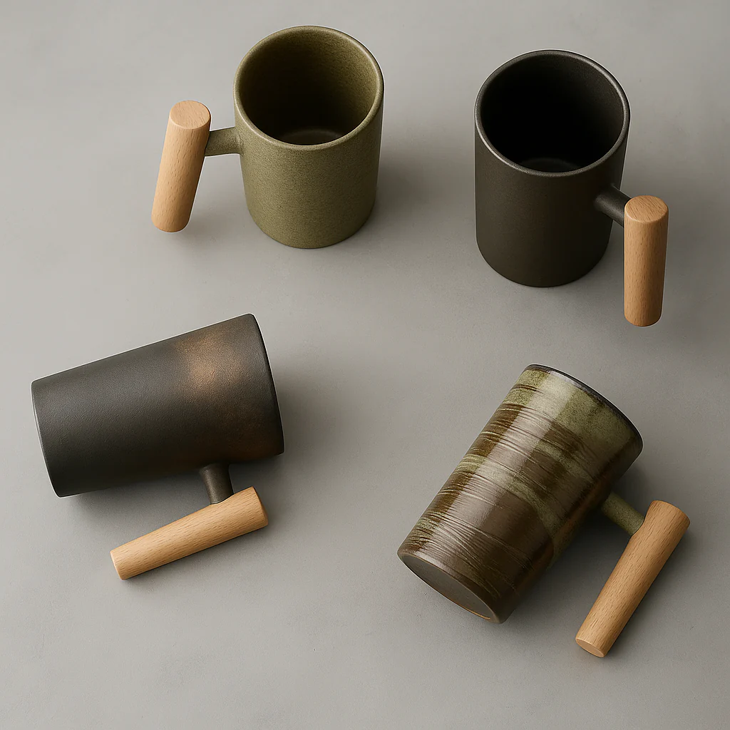 StillSip – Japanisch-inspirierter erdohfarbener Becher mit handgefertigtem Look - Image 2