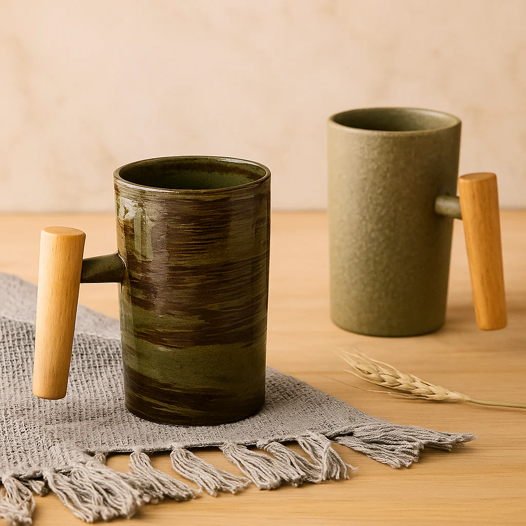 StillSip – Japanisch-inspirierter erdohfarbener Becher mit handgefertigtem Look - Image 3