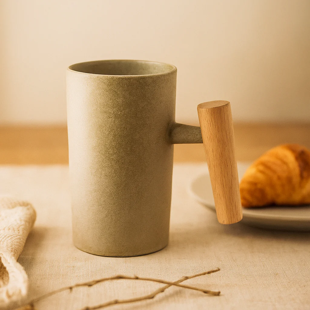 StillSip – Japanisch-inspirierter erdohfarbener Becher mit handgefertigtem Look - Image 6