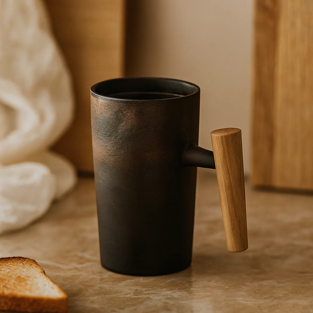 StillSip – Japanisch-inspirierter erdohfarbener Becher mit handgefertigtem Look - Image 8