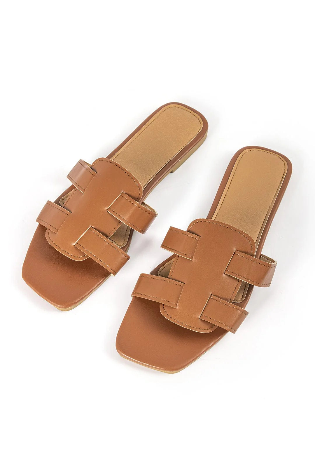 Stilvolle braune Slides mit Cut-Out-Design - Image 4