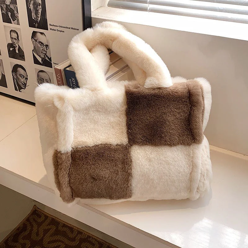 Stilvolle Plüschhandtasche für Damen – vielseitiger Stauraum – Winteraccessoire - Image 13